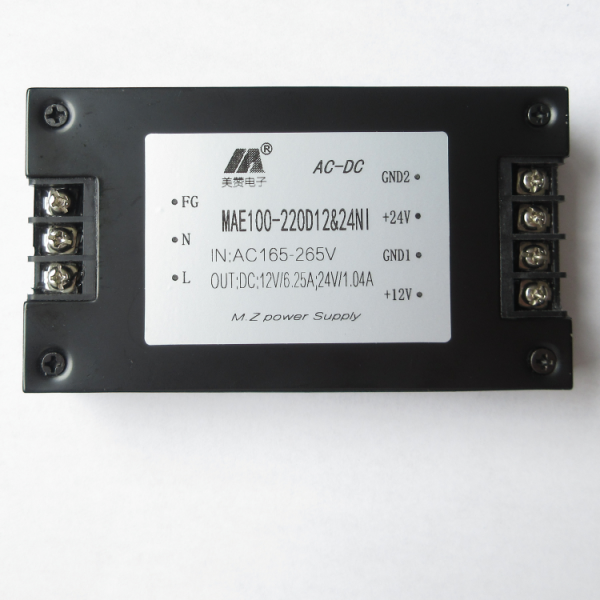 ACDC 50-100W 双路隔离，独立稳压 输出12V24V MAE100-220D12&24NI