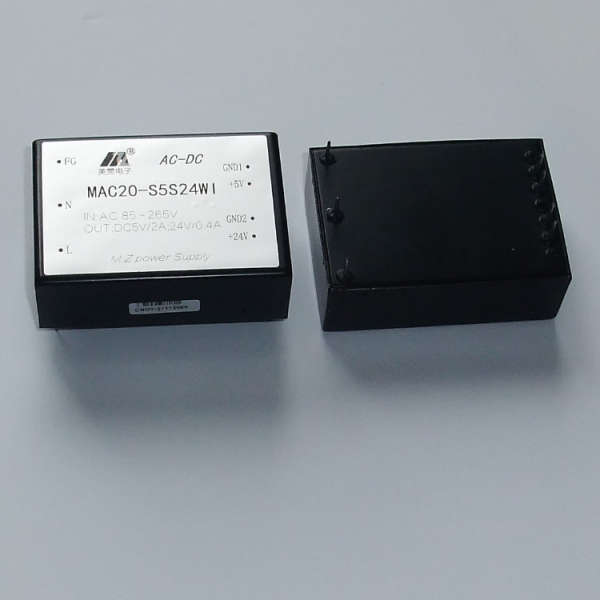 ACDC电源模块 5V24V双路隔离 MAC20-S5S24WI