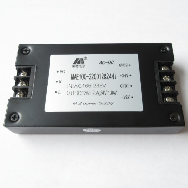 ACDC 50-100W 双路隔离，独立稳压 输出12V24V MAE100-220D12&24NI